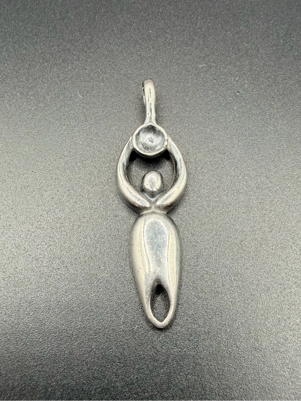 Sterling Silver Charm Pendant Fertility Moon Goddess Female Childbirth Mother